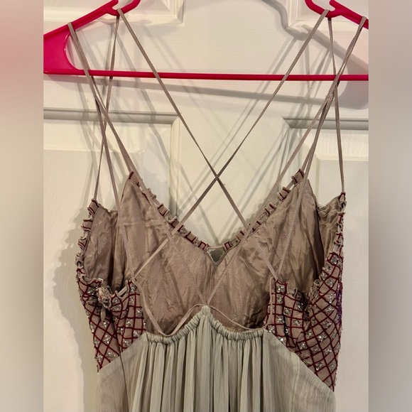 Free People Lost in a Dream Maxi Dress Beaded Embroidered Boho Fairy Festival 6 - Picture 6 of 16